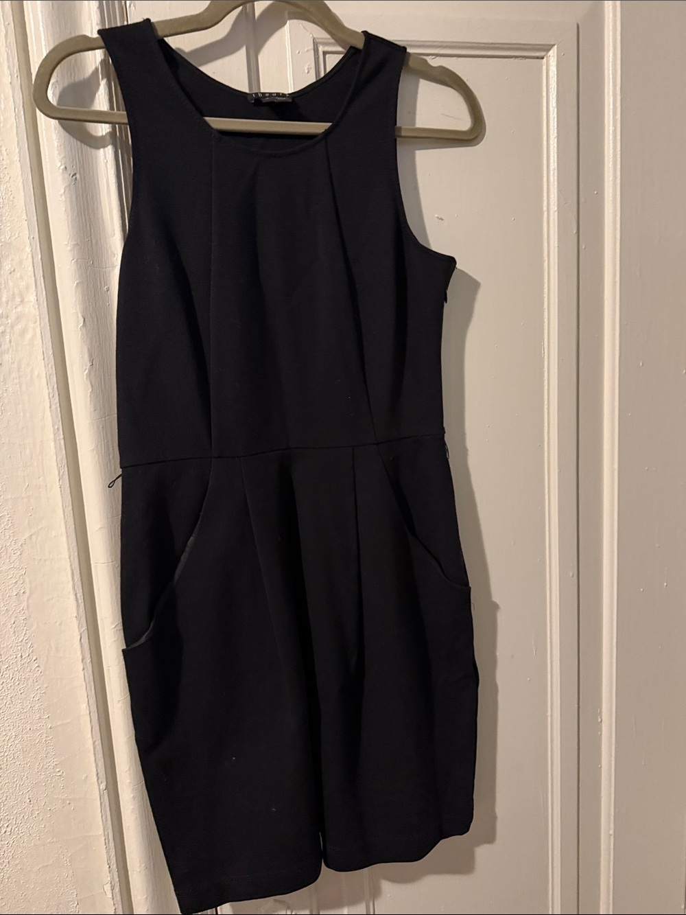 Theory Black Sleeveless Mini Dress with Scoop Neck